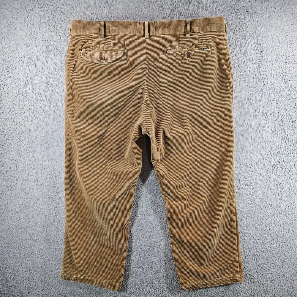 Polo Ralph‎ Lauren Mens Corduroy Pants Tan Classic Fit Stretch 36x23 Cropped